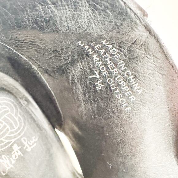 Elliott Lucca Allesandra Black Leather Woven Peep Toe Heel Pump Size 7.5 - Picture 7 of 7